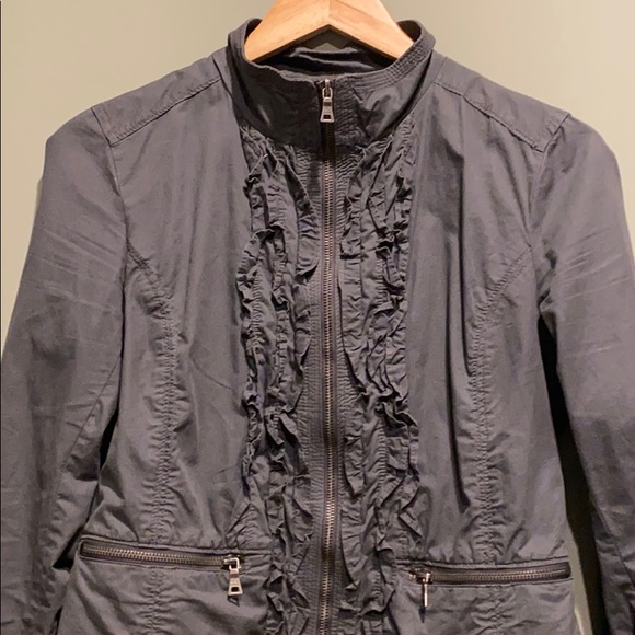 Peace Love Chill Zip Front Ruffle Jacket - Picture 2 of 8